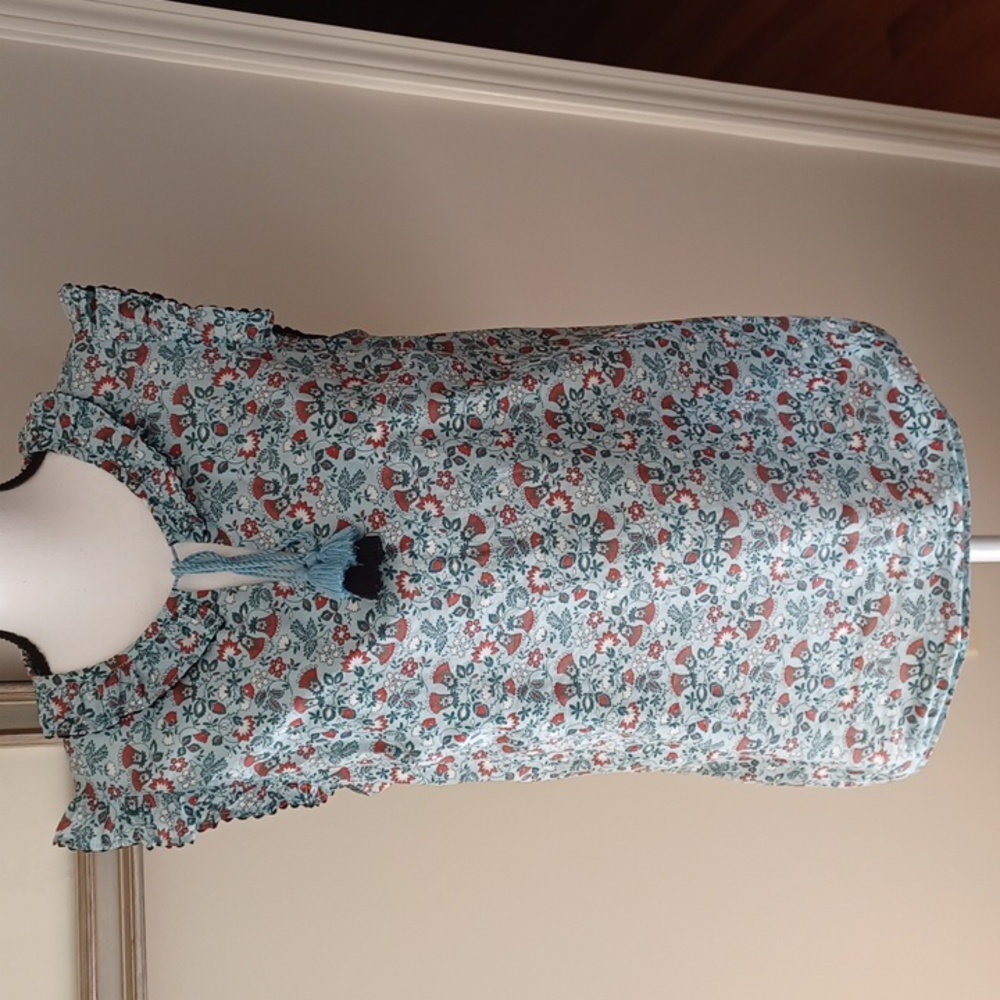 Boden Laurie Sleeveless Top With Ruffles & Tassel Tie US 10
